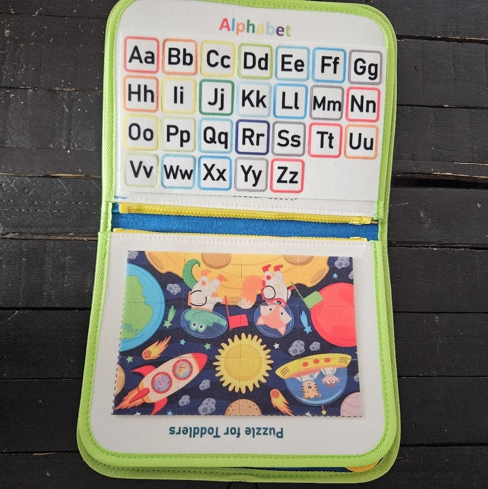 NEW Blue Green Colorful Dinosaur Quiet Book Boys Toy Interactive Travel Church